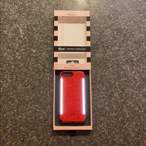 Red Glitter iPhone 6/7/8 Plus LuMee Case - Picture 3 of 5